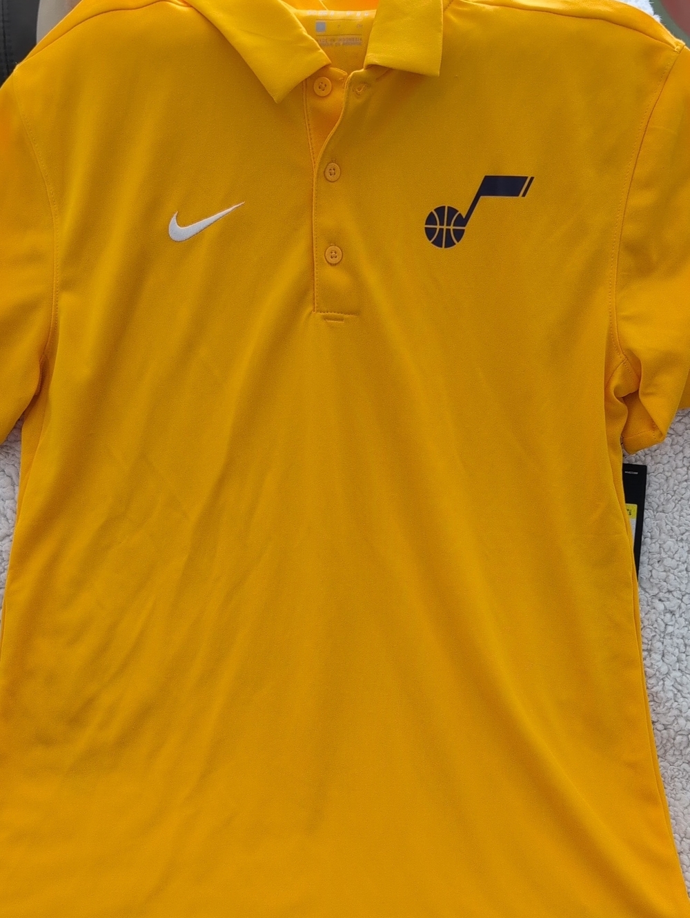Nike Yellow Utah Jazz Polo Shirt